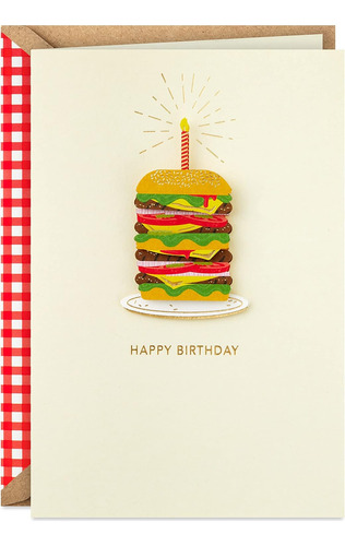 Tarjeta De Cumpleaños De Firma (triple Hamburguesa Que...