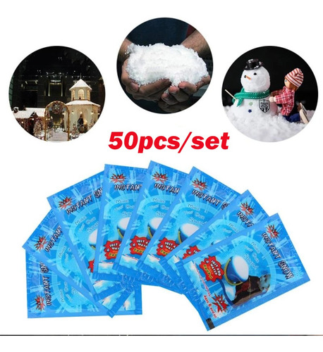 50 Piezas De Nieve Artificial Para Niños, Decoración Navideñ