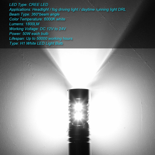 Kit De Conversión De 2 Bombillas Led H1 Para Faros Delantero