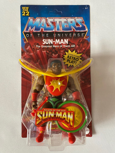 Sun Man Motu Origins Retro Play Mattel Wave 8 Carton Unpunch (Usado)