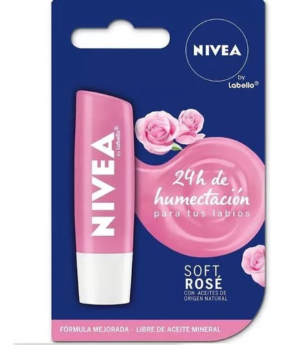 Protector Labial Nivea By Labello Soft Rose 4,8g