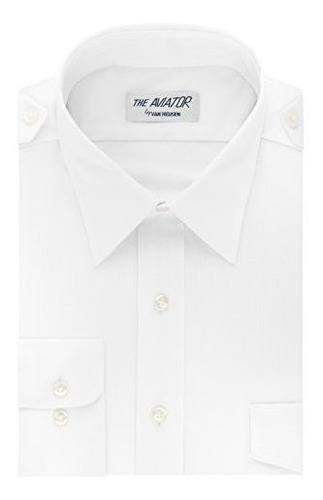 Van Heusen De Los Hombres Aviator Piloto - Camisa De Manga L