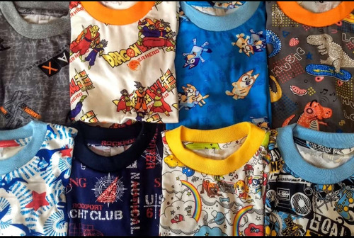 Set De 3 Franelas Para Niños Tela Estampada