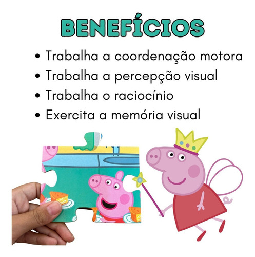 Puzzle gigante de Peppa Pig con piezas de madera - Nig