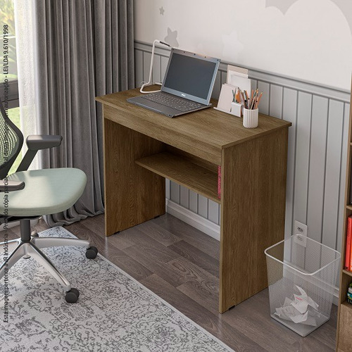 Escrivaninha Compacta Com Gaveta E Nicho 70cm Home Office