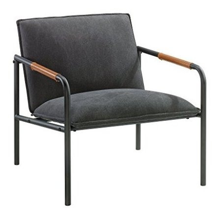 Sauder Boulevard Cafe Metal Lounge Chair, Charcoal Gray Fini