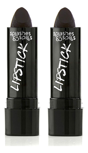 Splashes & Spills Lapiz Labial Negro Vivido - Paquete De 2 -