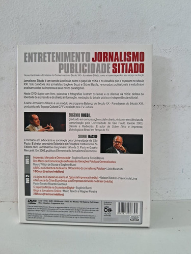 2 Dvd's + Livro Jornalismo Sitiado Eugenio Bucci Sidnei Basi (Usado)