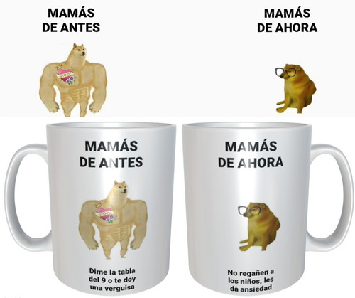 Taza Cheems Con Caja Mamas De Antes Vs Despues M14