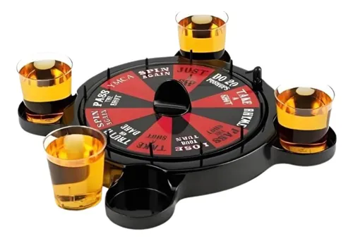Juego De La Ruleta Retos Shots + 4 Vasos Amigos Bar