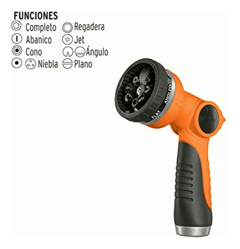 Truper Pr-307, Pistola Para Riego, Plástica, 7 Funciones