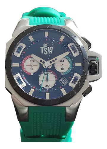 Reloj Technosport Mujer Ts-100-lf6 Color De La Correa Verde Color Del Bisel Negro Color Del Fondo Negro