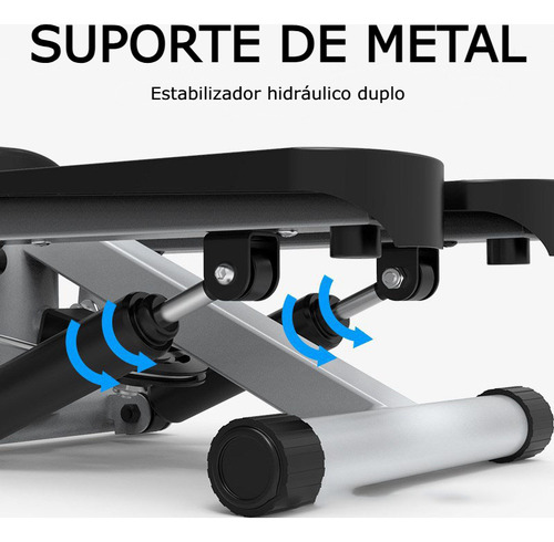 Mini Stepper Simulador De Caminhada Com Elásticos - Dsr Cor Preto e branco