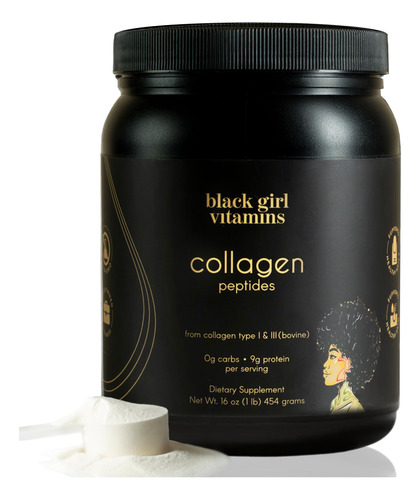 Black Girl Vitamins Polvo De Peptidos De Colageno  Colageno