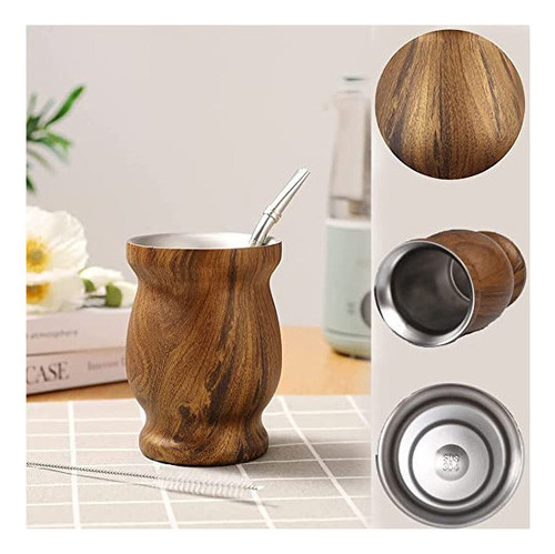Taza De Té De Calabaza Yerba Mate Bombillas, 230 Ml