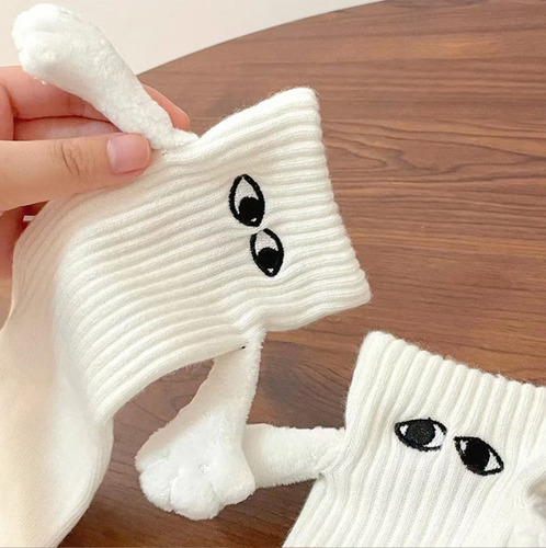 2 Pares Calcetines Con Manitas Y Ojos Magneticos Para Pareja