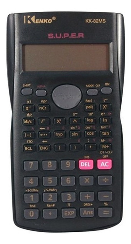  Calculadora Cientifica C/ Tapa Kenko Kk-82ms-12 Dig Negro