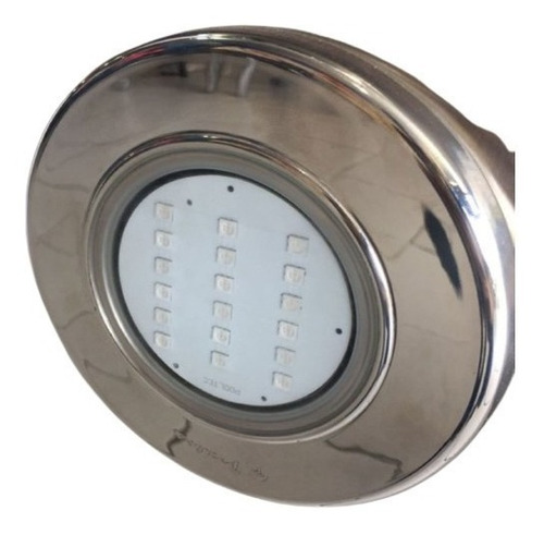Imagem 2 de 2 de Refletor Rgb Steel Led Smd 18 Inox Com Plug 1/2-pooltec