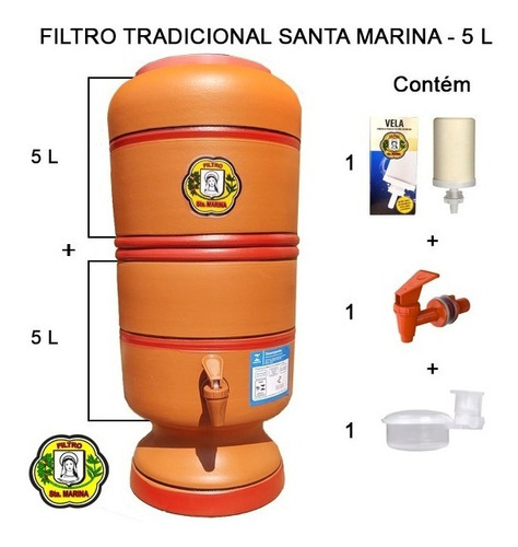 Filtro Argila 10 Litros - 100 Unidades Disponíveis Cor Cerâmica