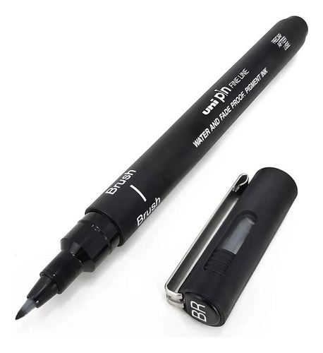 Caneta Pincel Uni Pin Fine Line Brush Preta