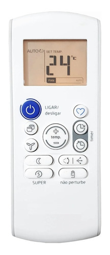 Controle Remoto Ar Condicionado Springer Carrier Midea Rg57b