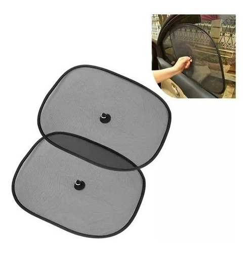 Imagen 2 de 6 de Parasol Auto Lateral Plegable Negro 44x38cm X2