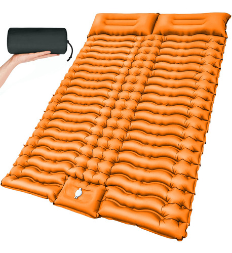 Almohadilla De Dormir Doble Para Acampar, Inflable, Para Aca