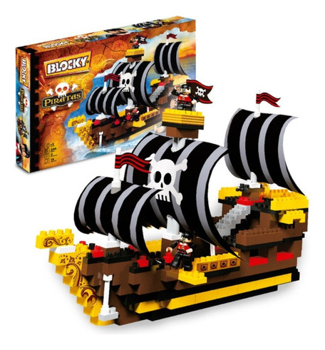 Barco Piratas Con 2 Muñecos Articulados 290 Piezas Blocky