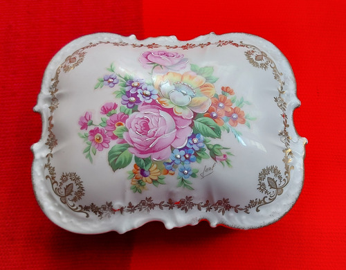 Porcelana Antigua Joyero Limoges 18cm X 14cm