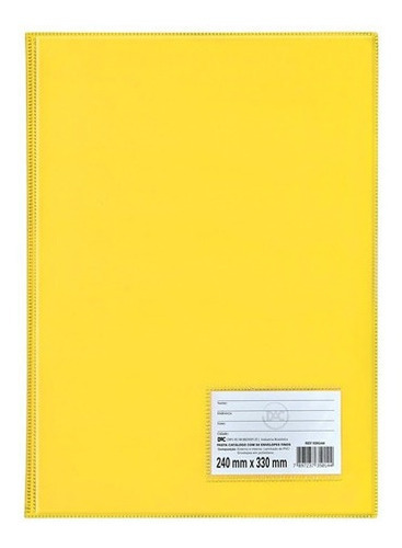 Pasta A4 Catálogo 50 Envelopes Plásticos Cor Amarelo