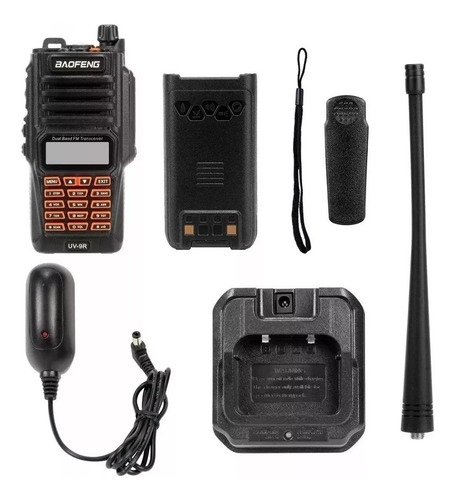 Kit 3 Rádio Ht Baofeng Uv-9r Dual Band Uhfvhf Prova De Água
