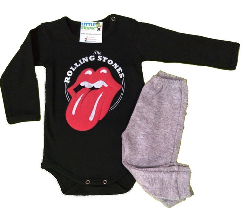 Conjunto Rolling Stones Bebe Body Y Pantalon Hasta 2 Años