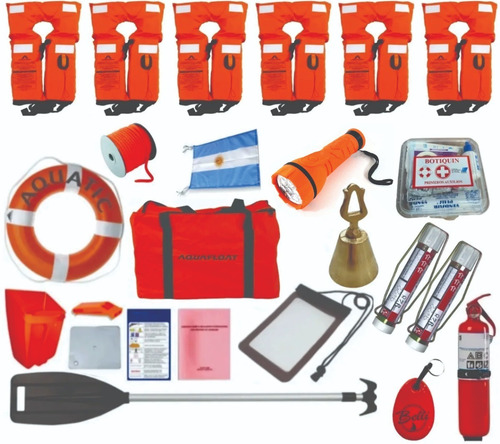 Kit Elementos De Seguridad Naval Aprob C/6 Ponchos Aquafloat