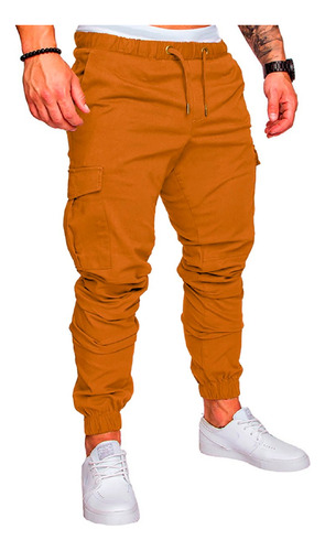 Pantalon Hombre Cargo Bolsillos Casuales Jogger Alpina