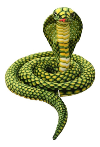 Peluche De Cobra Real Serpiente Verde Colorida 80 Cm