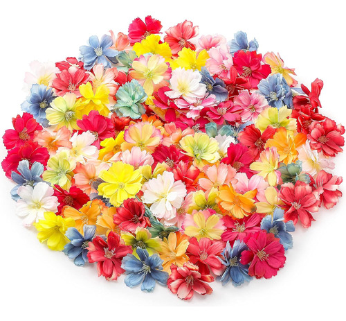 100 Piezas De Cabezas De Flores Artificiales De Seda Para M