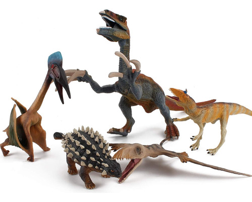 5 Pcs Dinosaur Modelo De Acción Figuras Simulación Realista