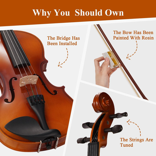 Kit De Tamaño Completo De Violín Phoenix, Fiddle Violin Para
