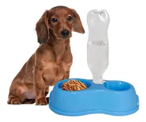 Comprar Bebedero Y Comedero Doble Para Mascotas Slim Company Tazón Dispensador Para Agua Y Alimento De Perros Y Gatos Color Azul