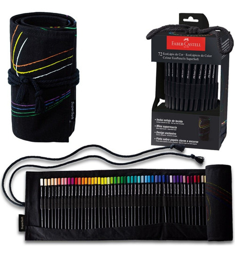 Estojo De Tecido Com 72 Lápis De Cor Supersoft Faber-castell
