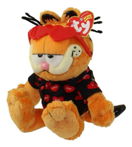 Garfield Peluche San Valentín Ty Beanie Babies Excelente 