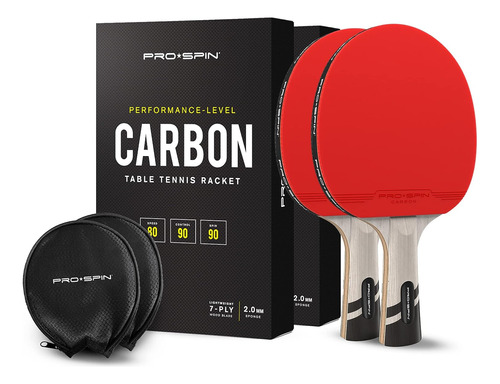 Paleta De Ping Pong Pro Spin X2, Fl Concave, Fibra De Carbon