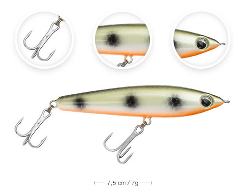 Isca Artificial Ocl Spitfire 75 De Madeira By Fábio Baca Cor - Ocl Lures Cor 103