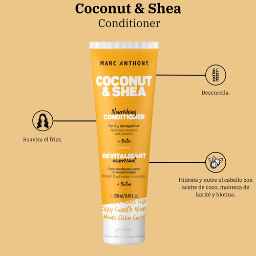 Hydrating Coconut Oil & Shea Butter Acondicionador 250ml 2pack Por Marc Anthony True Professional