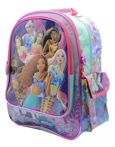 Mochila La Sirenita Disney Amigas 16´´ PuLG Espalda Cresko 