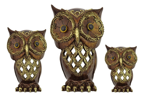 Set 3 Pcs Buho Estatuilla Resina Decoracion Hogar Ar-607 Ic*