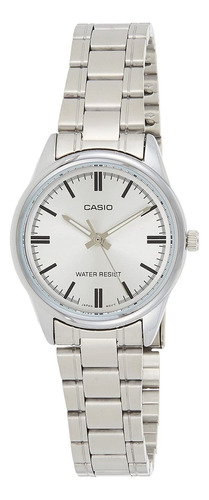 Casio Ltpv005d7 De La Mujer Blanco Dial Acero Inoxidable Ban