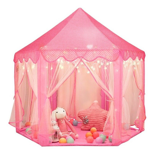 Barraca Infantil Tenda Cabana Castelo Princesas+luzes Led 