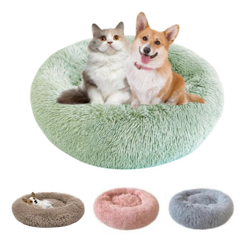 Cama Redonda Mascota Felpa 60cm Talla L