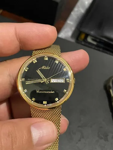 Reloj mido ocean star dorado caratula negra new arrivals